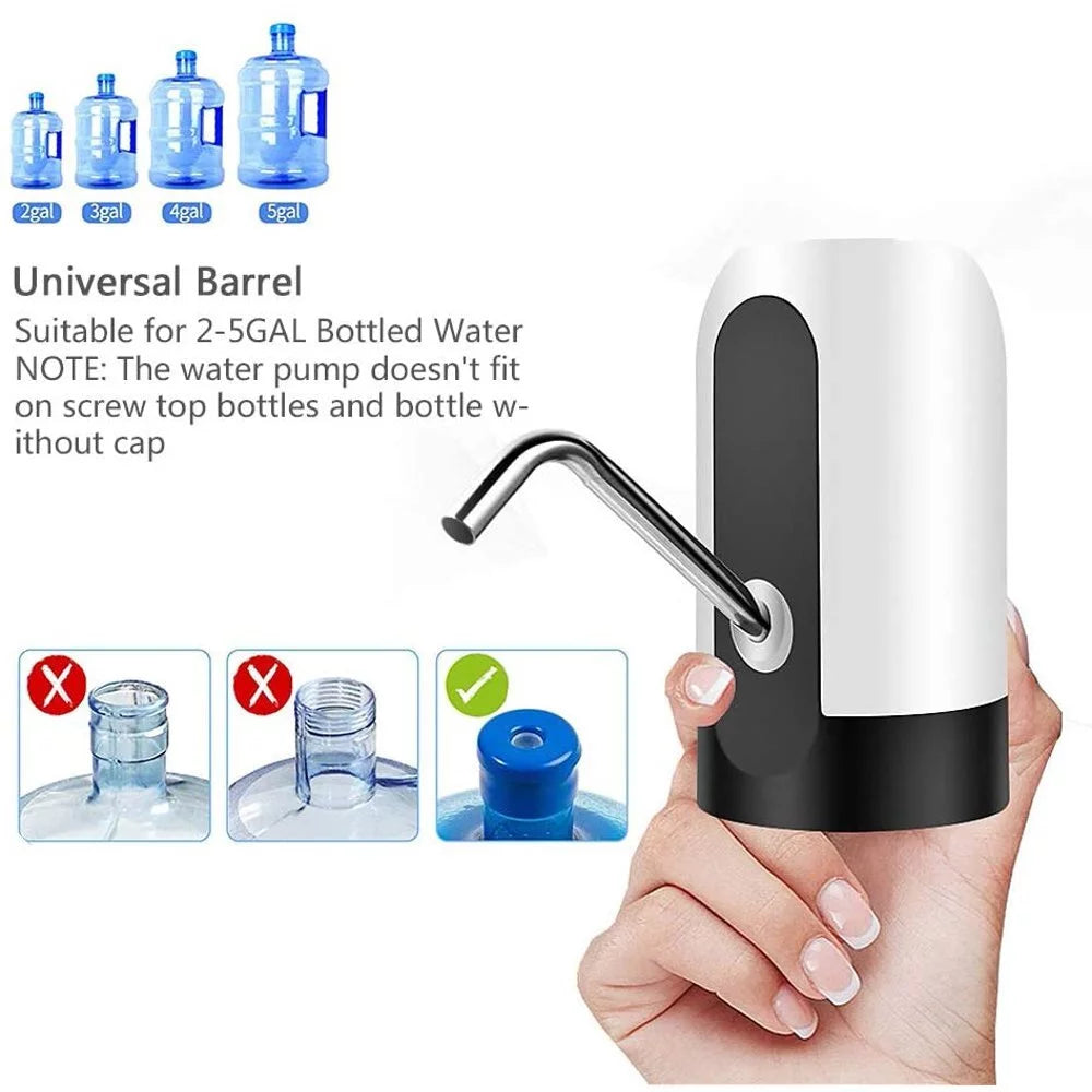 Electric Water Dispenser, Water Bottle Pump with USB Charging.