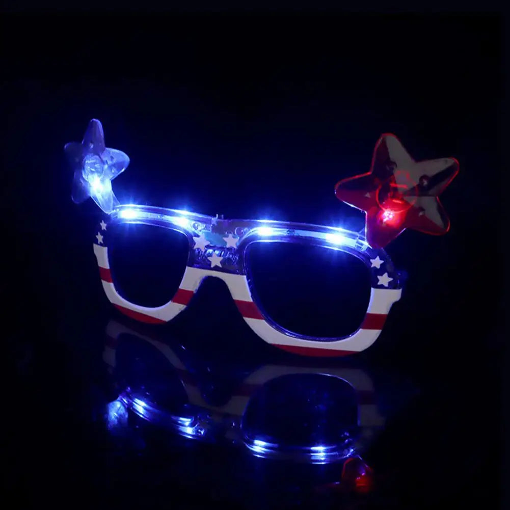 Viral Light Up American Flag Glasses Election Day Flashing Eyewear Patriotic Led Light up Sun Glasses for Independence Day Day for 4Th