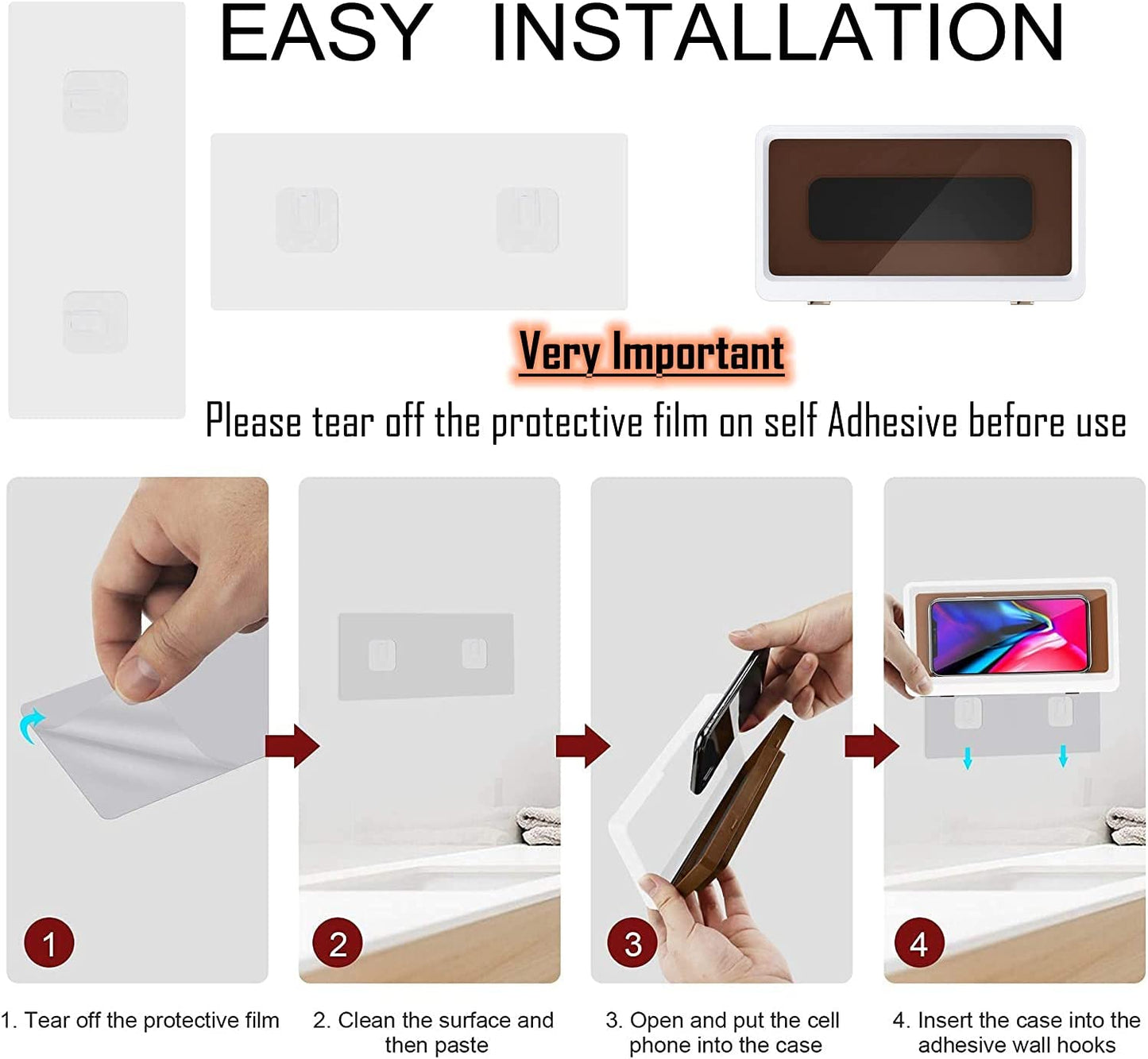 Anti-Fog Waterproof Shower "Phone Holder" Bathroom