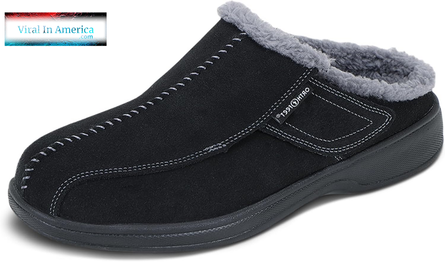 Orthofeet Men'S Orthopedic Clog Slipper with Arch Support Asheville