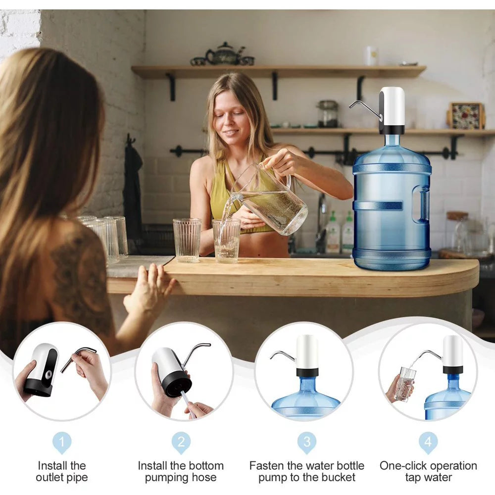 Electric Water Dispenser, Water Bottle Pump with USB Charging.
