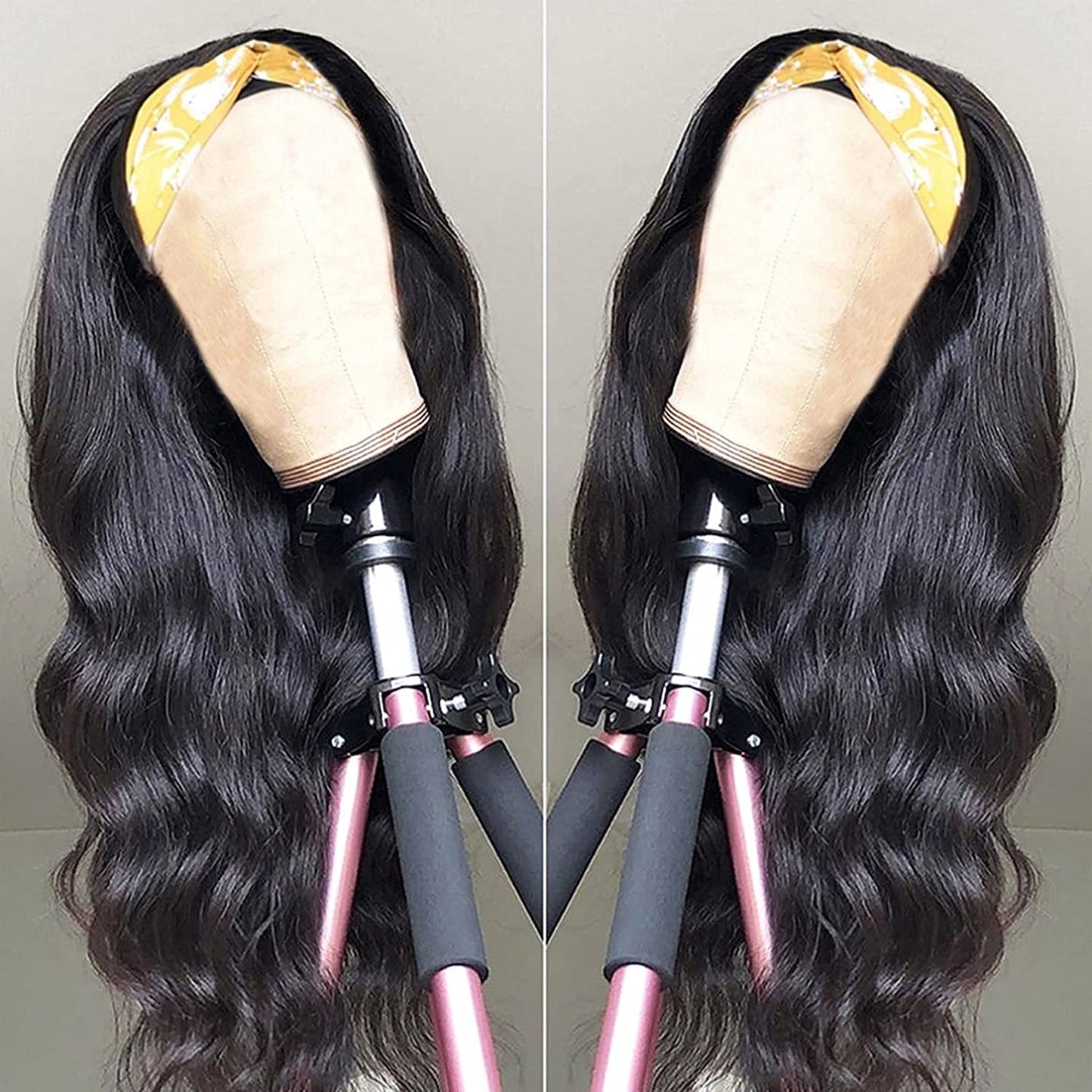 Catti Body Wave Headband Wig Human Hair Headband Wigs for Black Women Brazilian Virgin Hair Wear and Go Glueless Wigs Human Hair Headband Wig 150% Density (18" Headband Wigs)