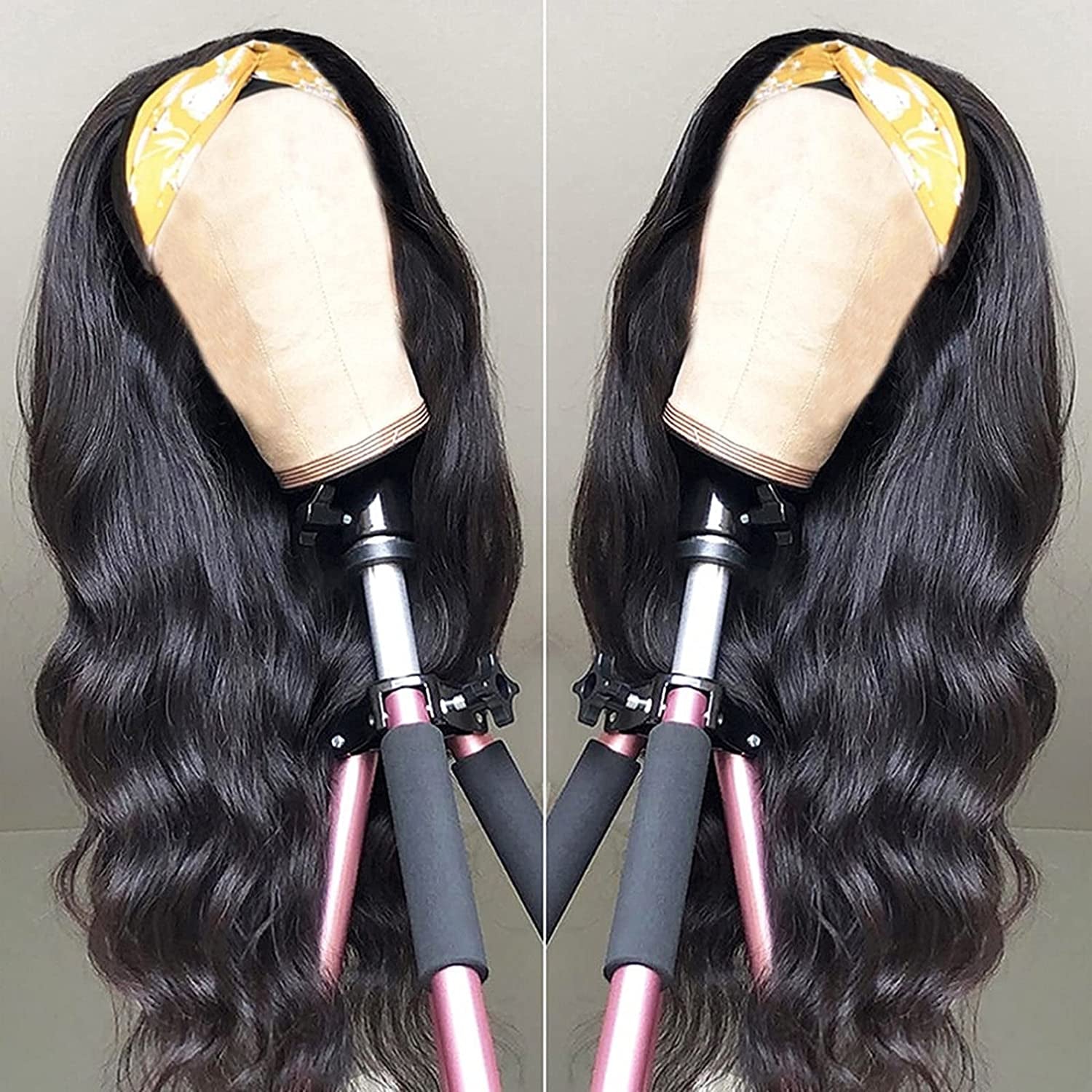 Catti Body Wave Headband Wig Human Hair Headband Wigs for Black Women Brazilian Virgin Hair Wear and Go Glueless Wigs Human Hair Headband Wig 150% Density (18" Headband Wigs)