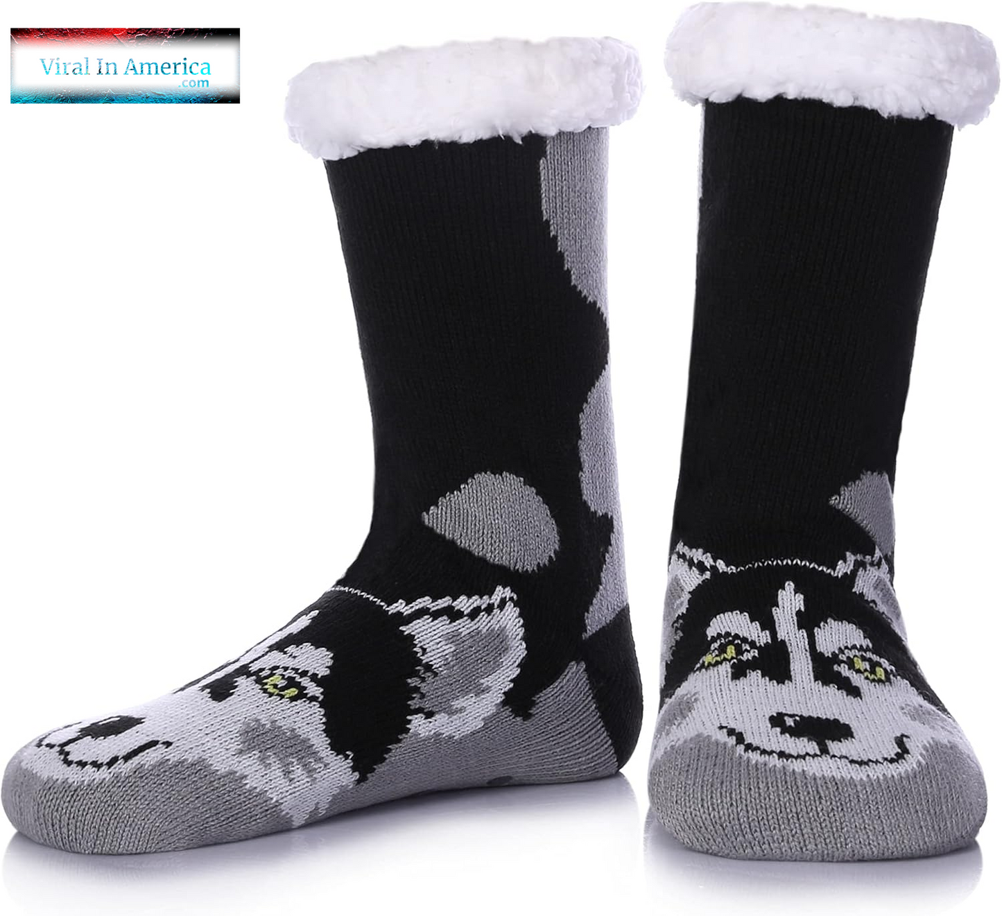 SDBING Mens Slipper Socks with Grippers Winter Warm Cozy Thick Fuzzy Indoor Fluffy Home Socks