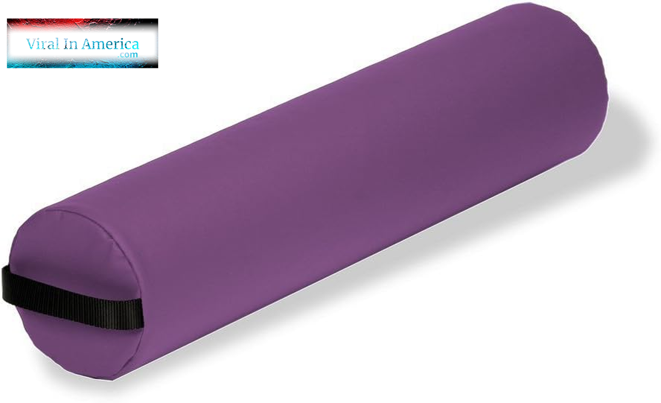 Earthlite Bolster Pillow Full round – Durable Massage Bolster, 100% PU Upholstery Incl. Strap Handle/Professional Quality for Massage Table/Back Pain Relief