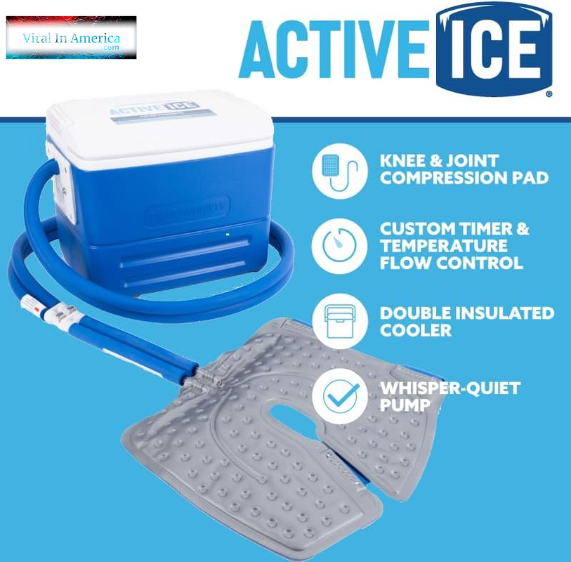 Polar Active Ice 3.0 | 9 QT Cold Therapy Ice Machine | Programmable Timer | Knee & Joint Pad | Cryotherapy Pain Relief System | Ace Bandage Style Compression