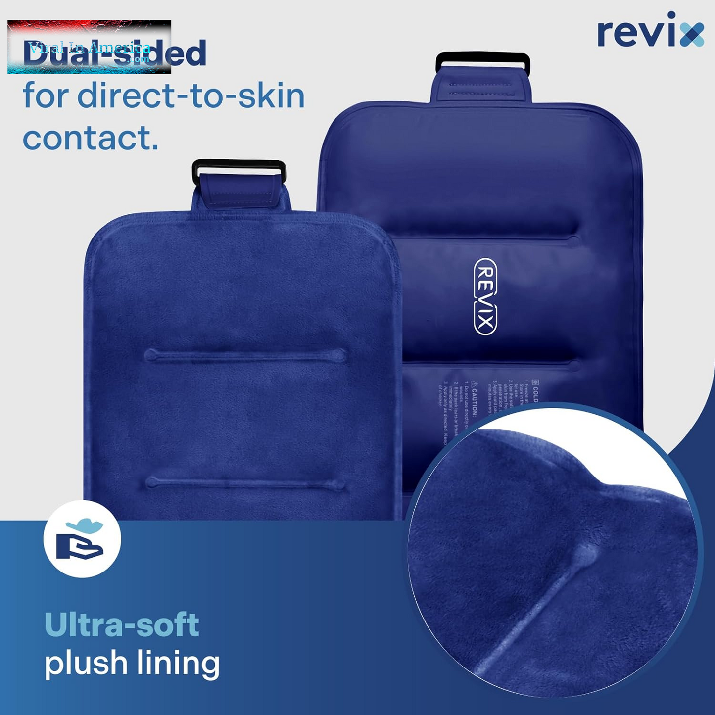 REVIX Ice Pack for Injuries Reusable Gel for Lower Back, Cold Packs for Back Shoulder, Elbow, Hip, Leg, Wrap around Entire Knee, Soft Cold Compress,16 × 9" Navy
