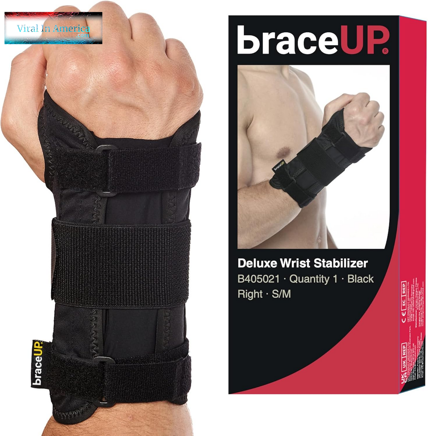 Braceup Carpal Tunnel Wrist Brace for Men and Women - Metal Wrist Splint for Hand and Wrist Support and Tendonitis Arthritis Pain Relief