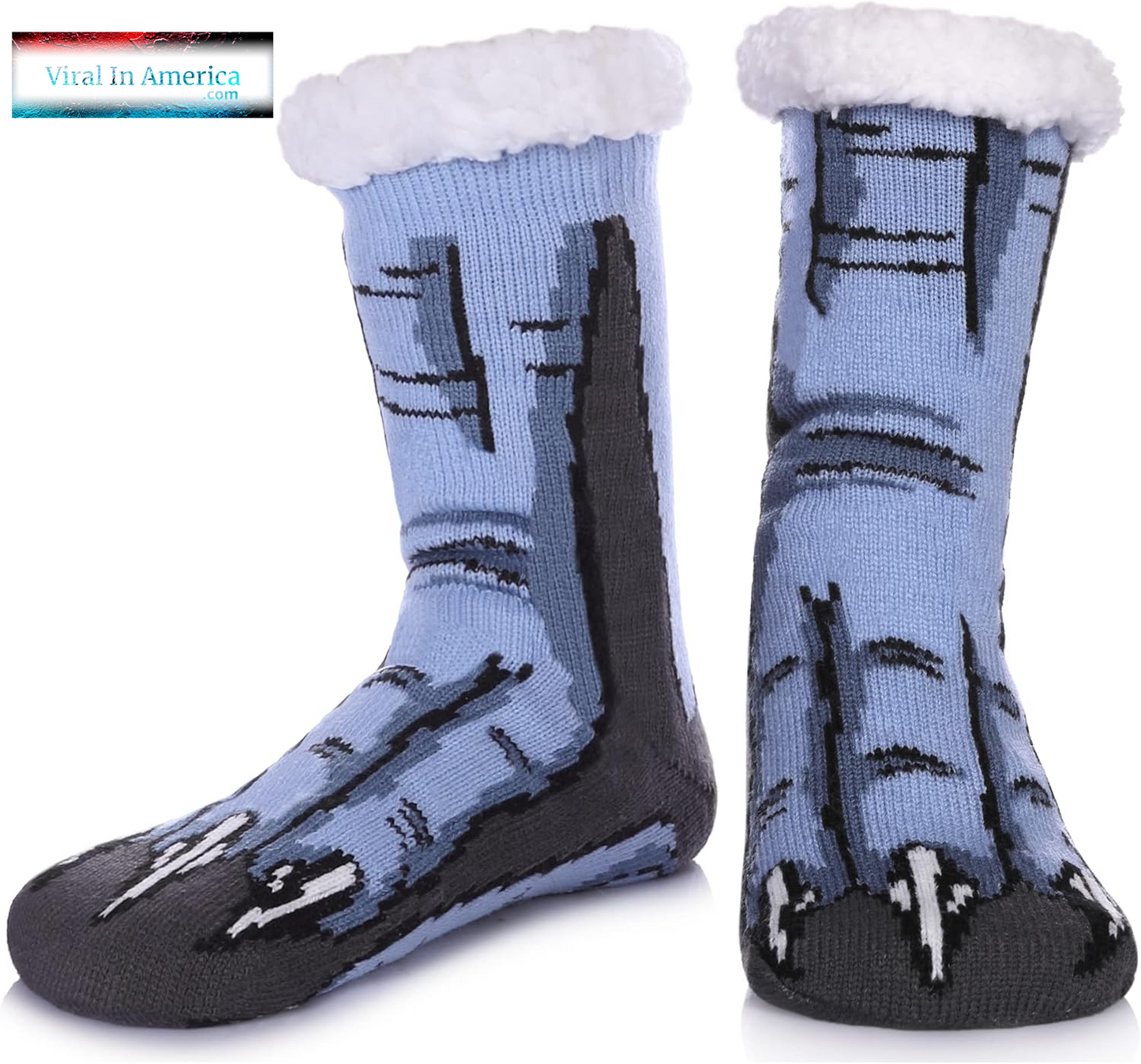 SDBING Mens Slipper Socks with Grippers Winter Warm Cozy Thick Fuzzy Indoor Fluffy Home Socks