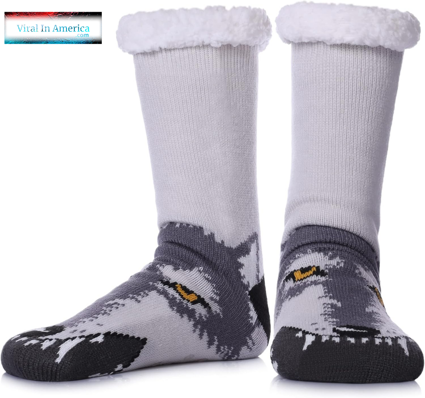 SDBING Mens Slipper Socks with Grippers Winter Warm Cozy Thick Fuzzy Indoor Fluffy Home Socks