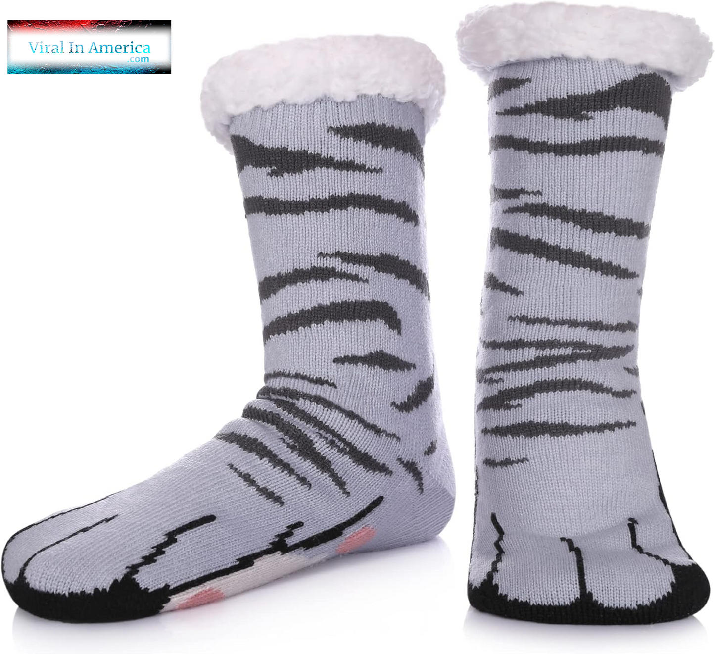 SDBING Mens Slipper Socks with Grippers Winter Warm Cozy Thick Fuzzy Indoor Fluffy Home Socks