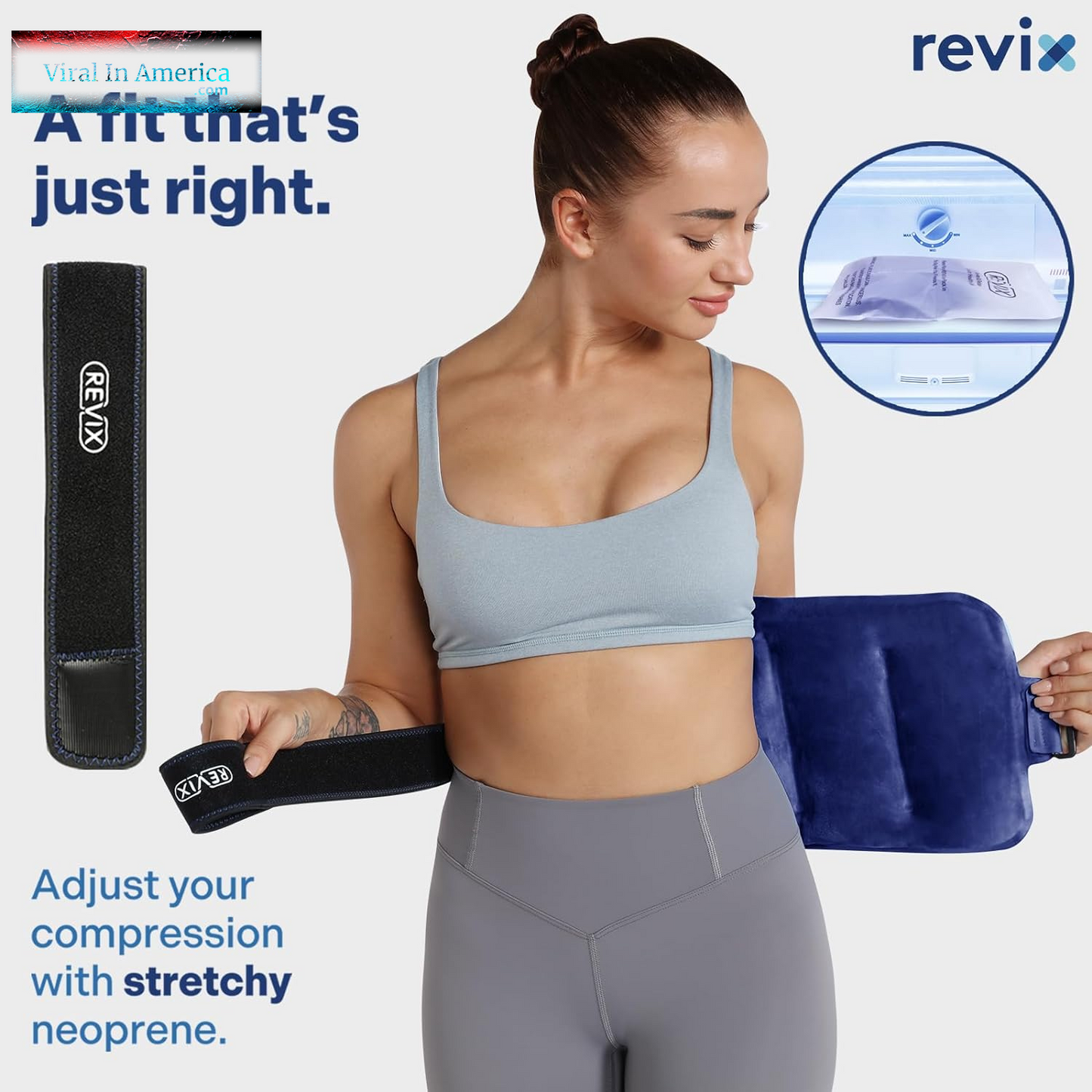 REVIX Ice Pack for Injuries Reusable Gel for Lower Back, Cold Packs for Back Shoulder, Elbow, Hip, Leg, Wrap around Entire Knee, Soft Cold Compress,16 × 9" Navy