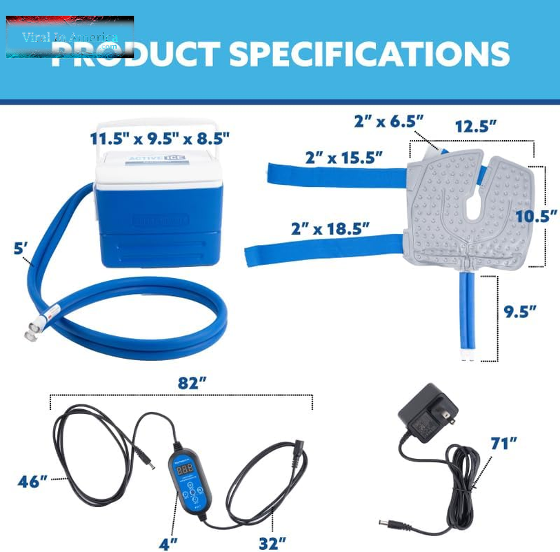 Polar Active Ice 3.0 | 9 QT Cold Therapy Ice Machine | Programmable Timer | Knee & Joint Pad | Cryotherapy Pain Relief System | Ace Bandage Style Compression