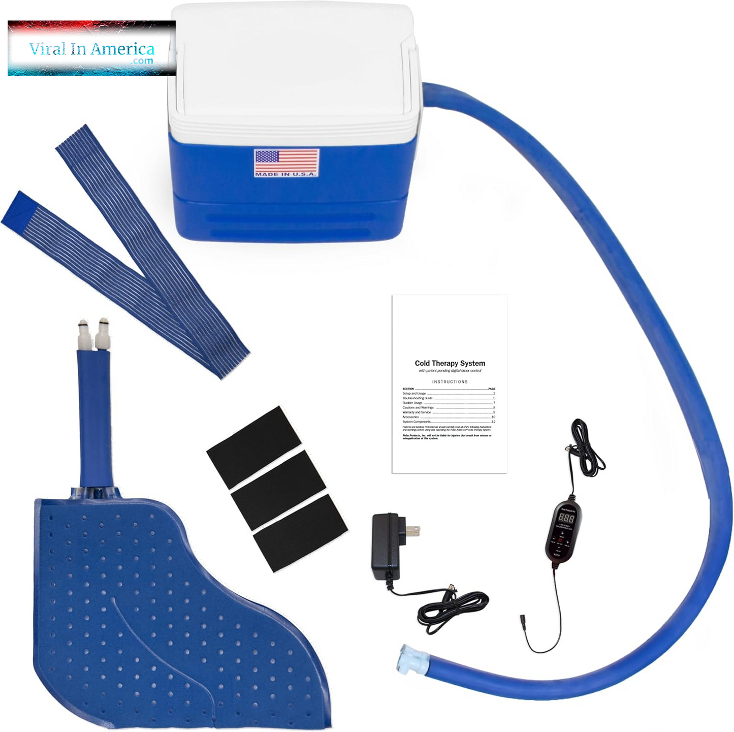 Polar Active Ice 3.0 | 9 QT Cold Therapy Ice Machine | Programmable Timer | Knee & Joint Pad | Cryotherapy Pain Relief System | Ace Bandage Style Compression