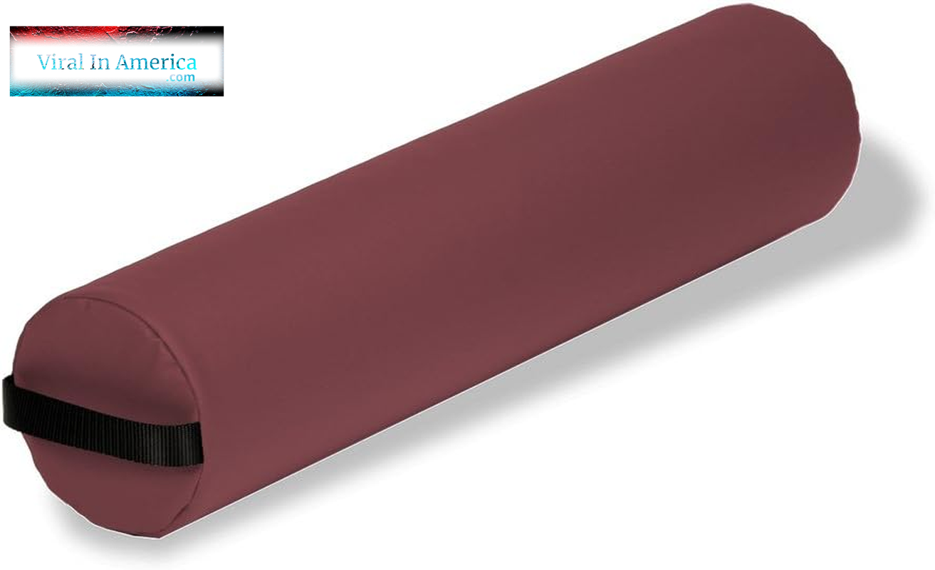 Earthlite Bolster Pillow Full round – Durable Massage Bolster, 100% PU Upholstery Incl. Strap Handle/Professional Quality for Massage Table/Back Pain Relief