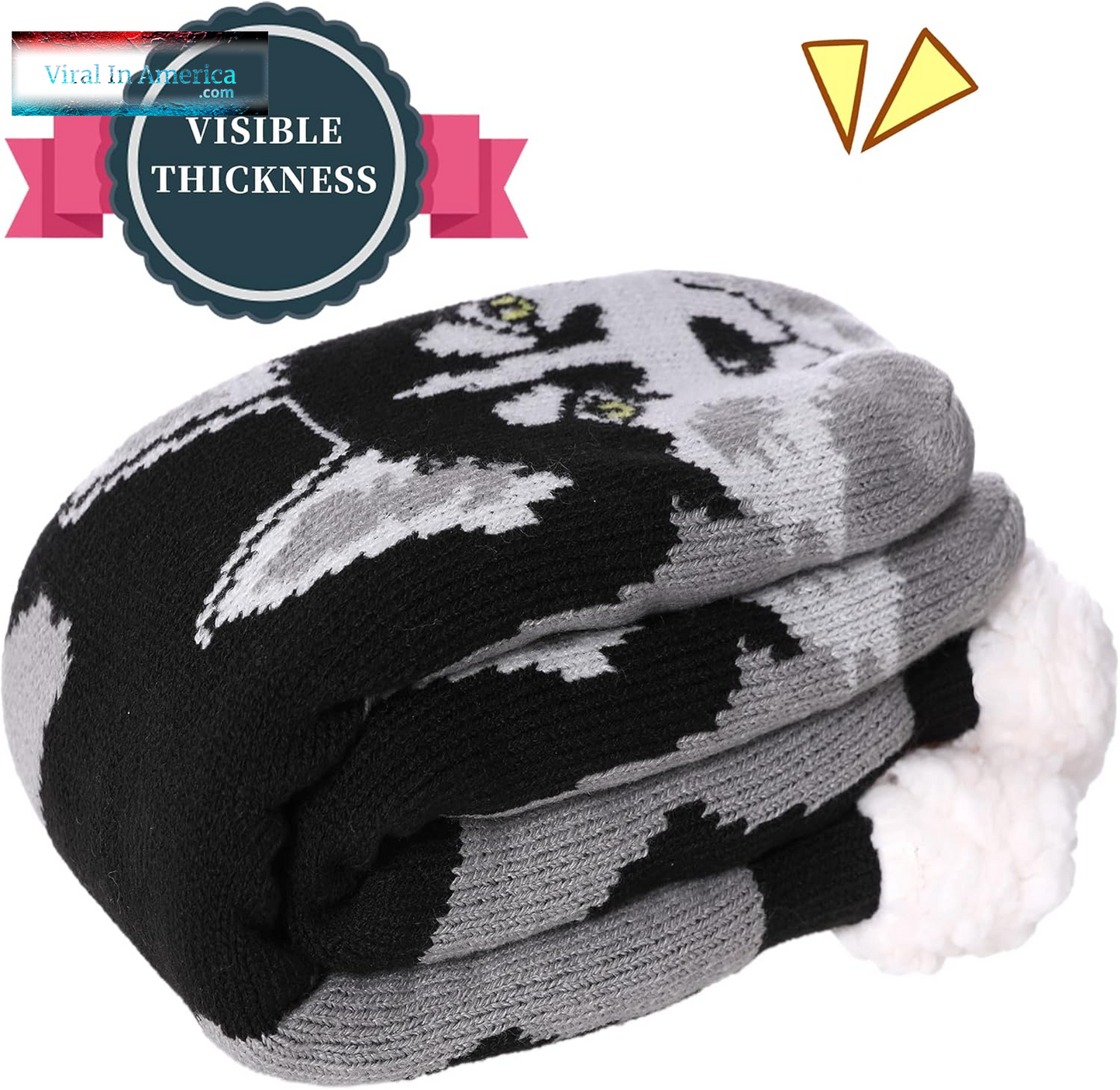 SDBING Mens Slipper Socks with Grippers Winter Warm Cozy Thick Fuzzy Indoor Fluffy Home Socks