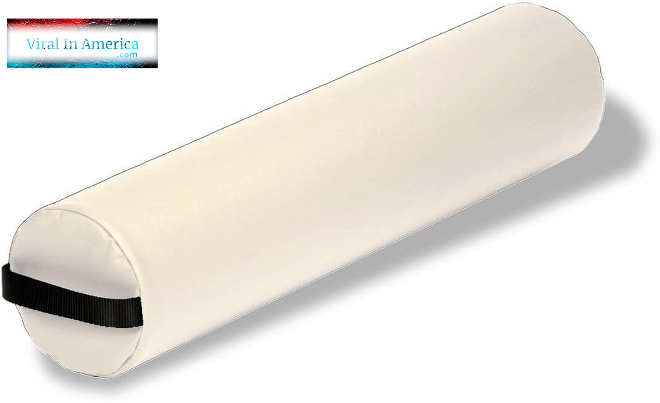 Earthlite Bolster Pillow Full round – Durable Massage Bolster, 100% PU Upholstery Incl. Strap Handle/Professional Quality for Massage Table/Back Pain Relief