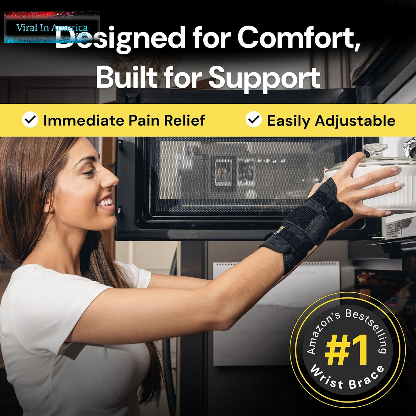 Braceup Carpal Tunnel Wrist Brace for Men and Women - Metal Wrist Splint for Hand and Wrist Support and Tendonitis Arthritis Pain Relief