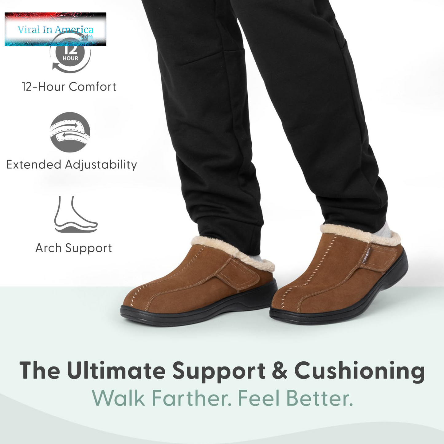 Orthofeet Men'S Orthopedic Clog Slipper with Arch Support Asheville