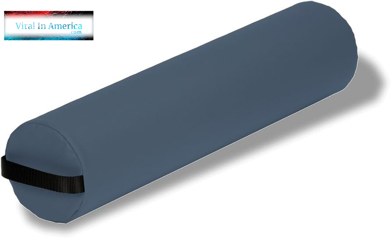 Earthlite Bolster Pillow Full round – Durable Massage Bolster, 100% PU Upholstery Incl. Strap Handle/Professional Quality for Massage Table/Back Pain Relief