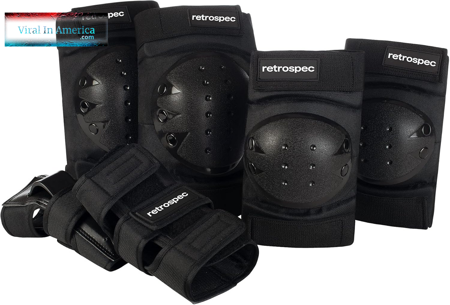 Retrospec Knee Pads, Elbow Pads & Wrist Guards for Men, Women & Kids - Protective Gear for Skateboarding, Roller Skate, Rollerblade, BMX & Scooter - Multi Sport Pad Set