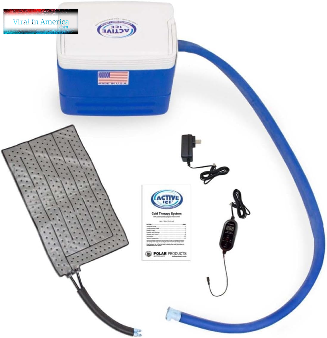 Polar Active Ice 3.0 | 9 QT Cold Therapy Ice Machine | Programmable Timer | Knee & Joint Pad | Cryotherapy Pain Relief System | Ace Bandage Style Compression