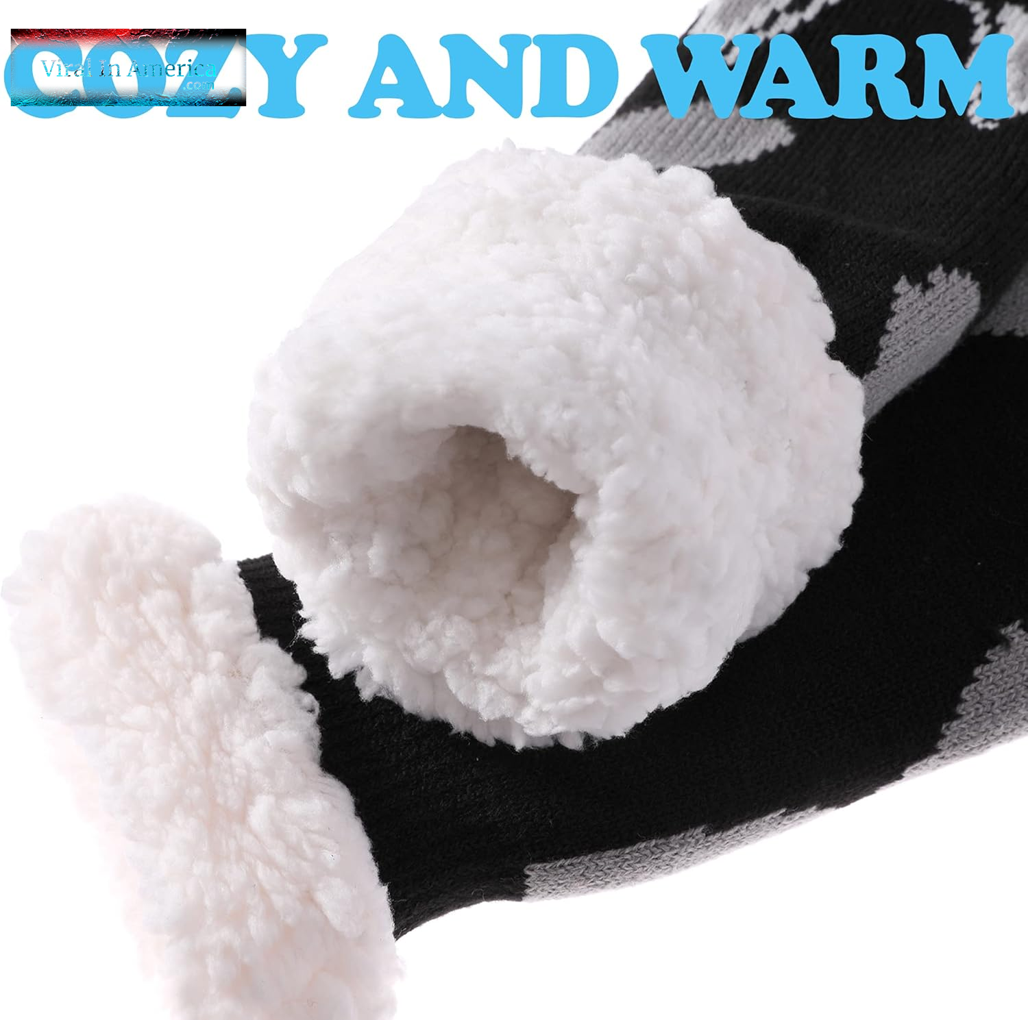 SDBING Mens Slipper Socks with Grippers Winter Warm Cozy Thick Fuzzy Indoor Fluffy Home Socks