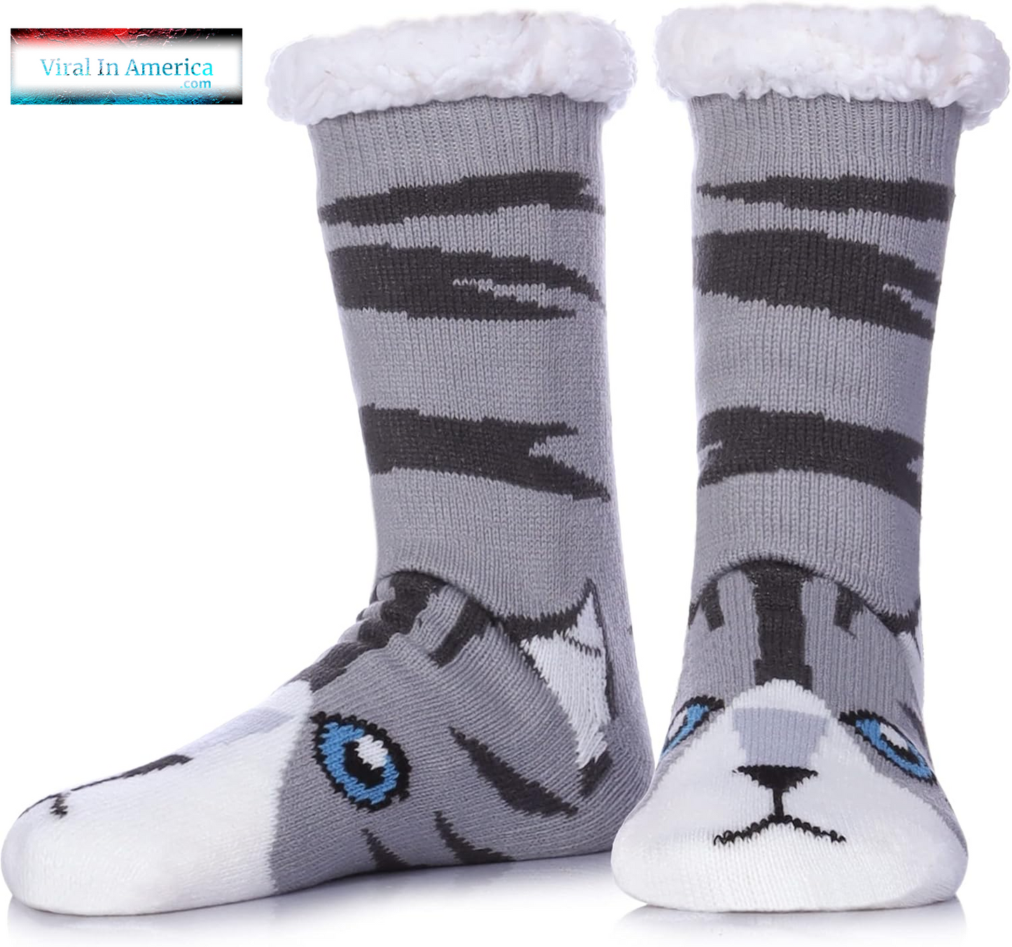 SDBING Mens Slipper Socks with Grippers Winter Warm Cozy Thick Fuzzy Indoor Fluffy Home Socks