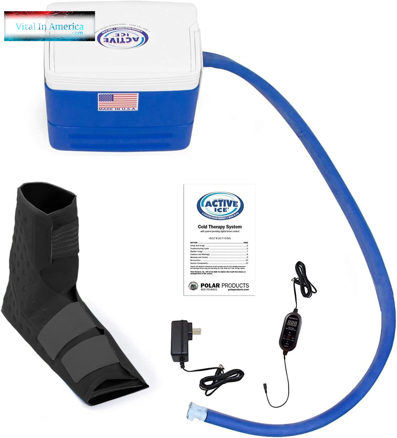 Polar Active Ice 3.0 | 9 QT Cold Therapy Ice Machine | Programmable Timer | Knee & Joint Pad | Cryotherapy Pain Relief System | Ace Bandage Style Compression