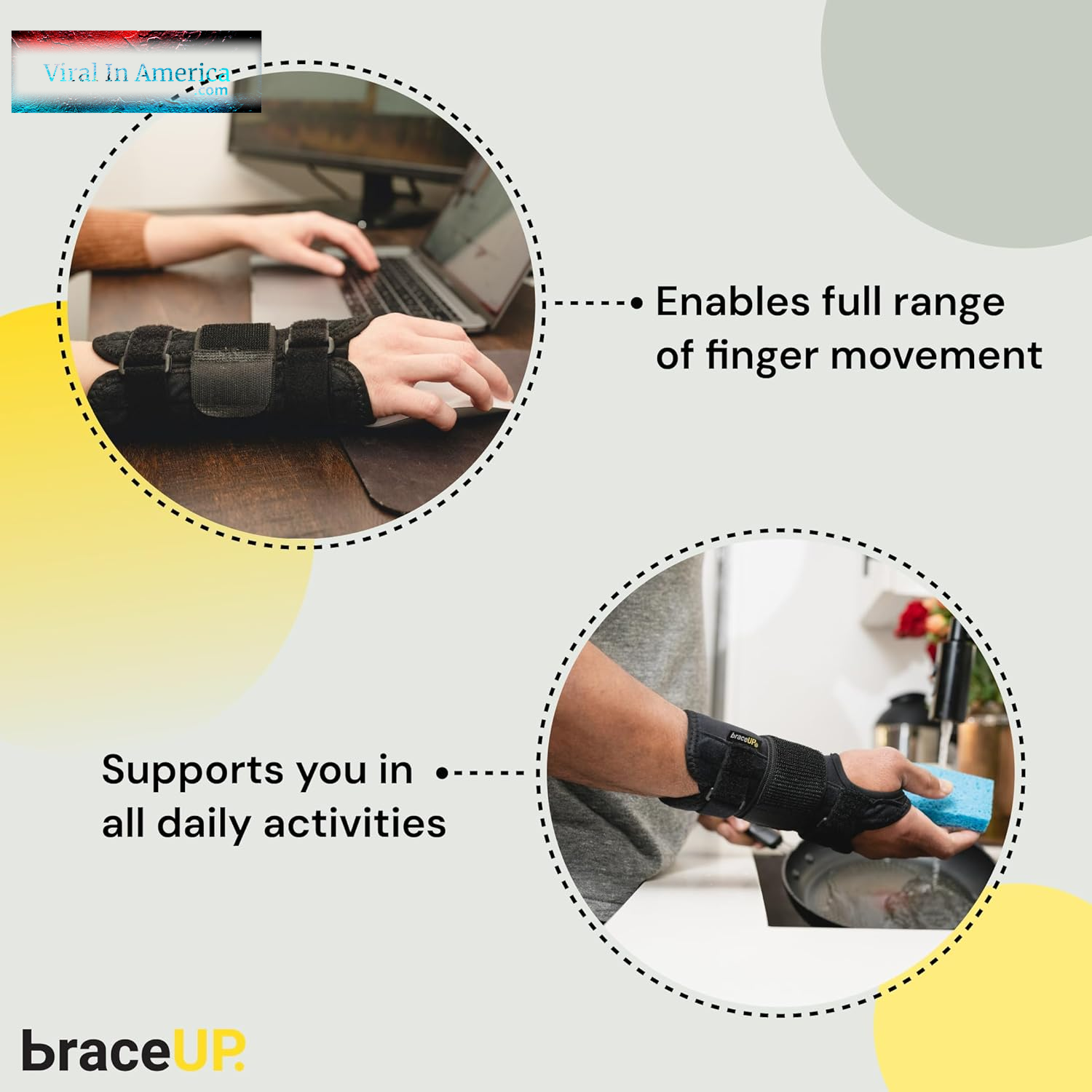 Braceup Carpal Tunnel Wrist Brace for Men and Women - Metal Wrist Splint for Hand and Wrist Support and Tendonitis Arthritis Pain Relief