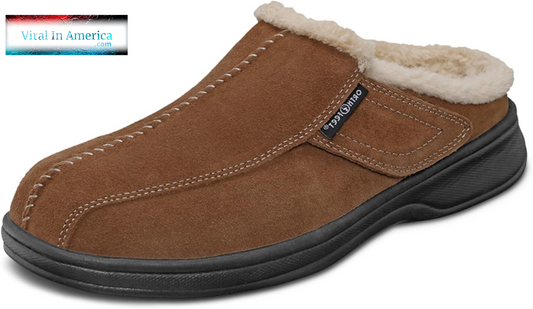 Orthofeet Men'S Orthopedic Clog Slipper with Arch Support Asheville